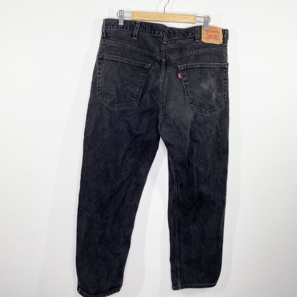 Levi's 550 Relaxed Fit Straight Leg Black Denim Jeans Men's Size 38 x 30 - Picture 2 of 9
